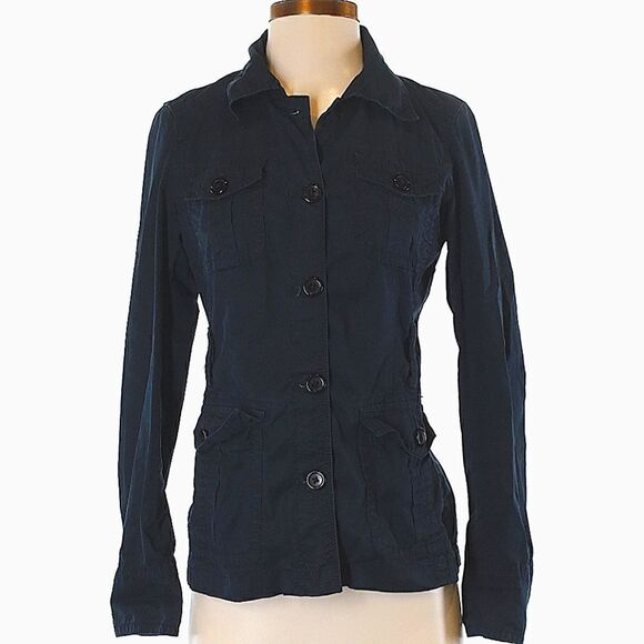 J CREW Twill Navy Jacket - Picture 1 of 4